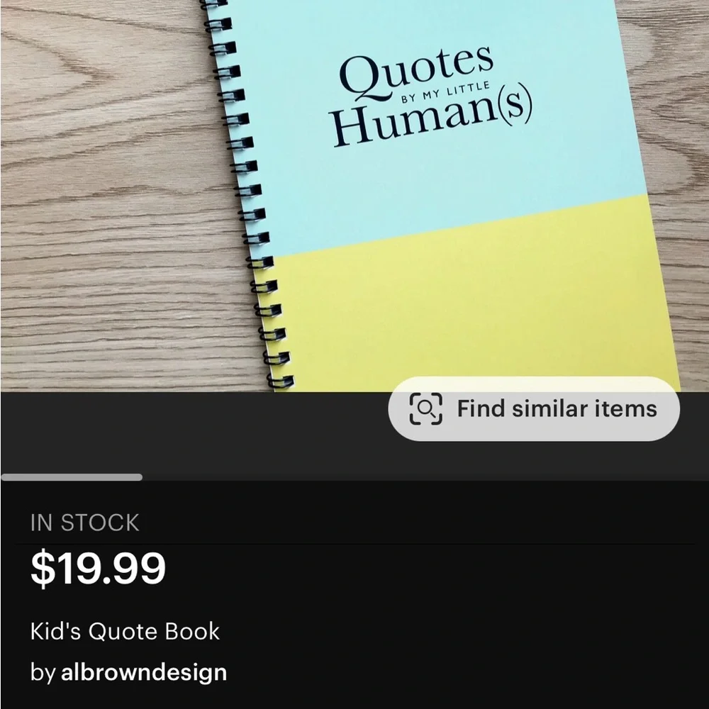 Quotes by My Little Human(s) Kids Quote Memory Journal NWT